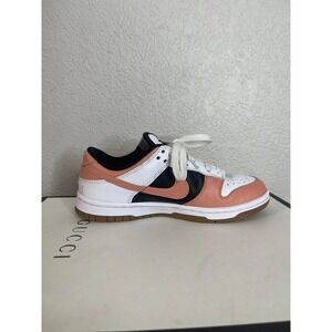 Nike Dunk Low FN0569-900 White Pink Leather Sneaker Lace up Kids Size 4.5 US